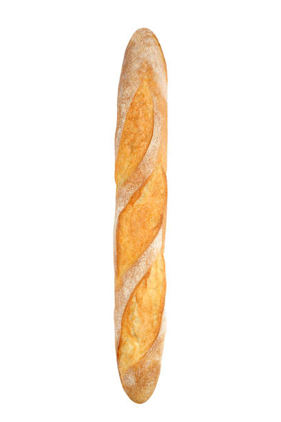 istock Freshly baked loaf vertically oriented, isolated. French bread baguette. 2153126079