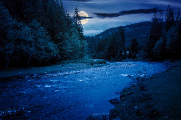 istock river flows through the valley of carpathian mountains at night 2153126374