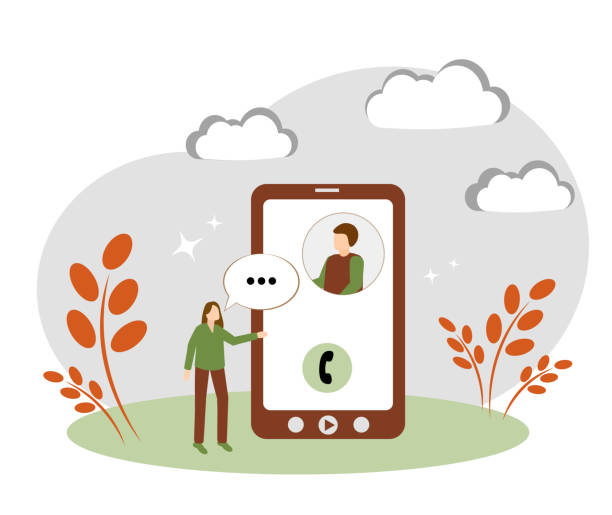 istock Telephone call. A man and a woman are talking on the phone. Call center assistance 2153129921