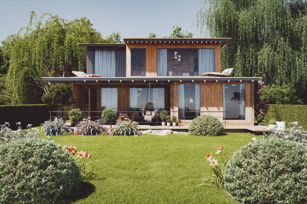 istock House with garden 2153136338