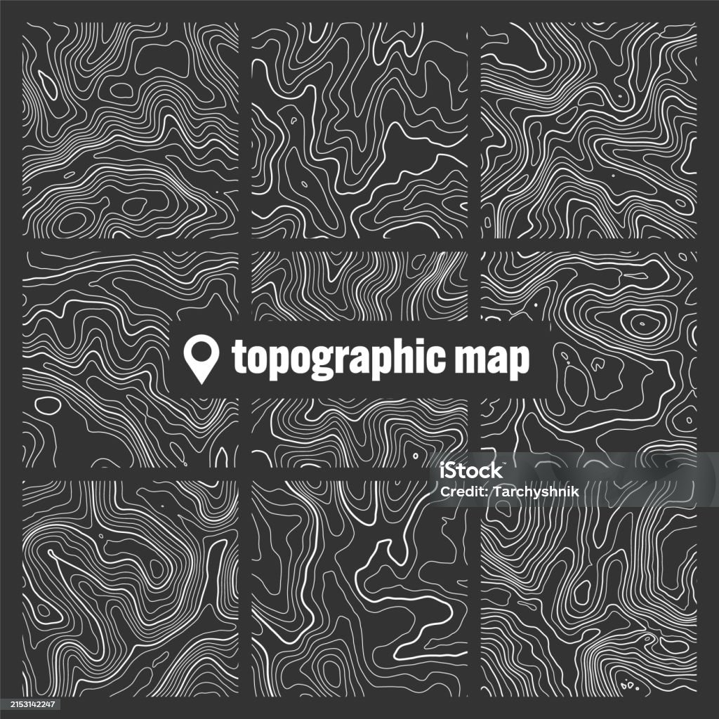Standard Line Geography Topographic Map With Contour Lines Geographic Terrain Grid Relief ...