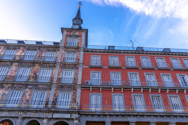 view of the Plaza Mayor (Main square) in center of Madrid, Spain