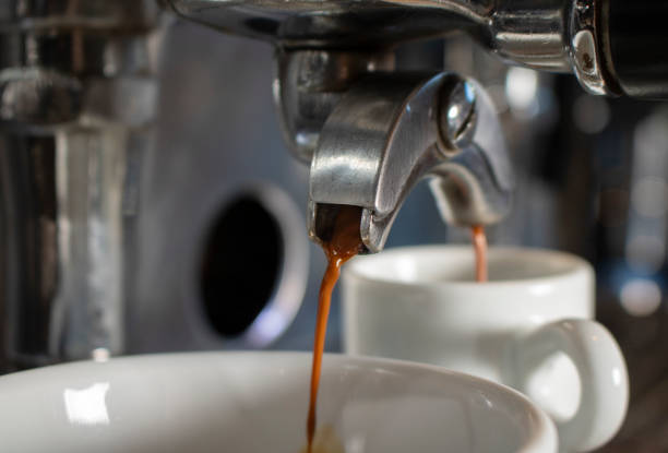 istock A shining espresso coffee machine filling a mug 2153159621