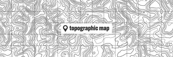 Topographic Screen Topographic Map With Contour Lines Geographic Terrain Grid Relief ...
