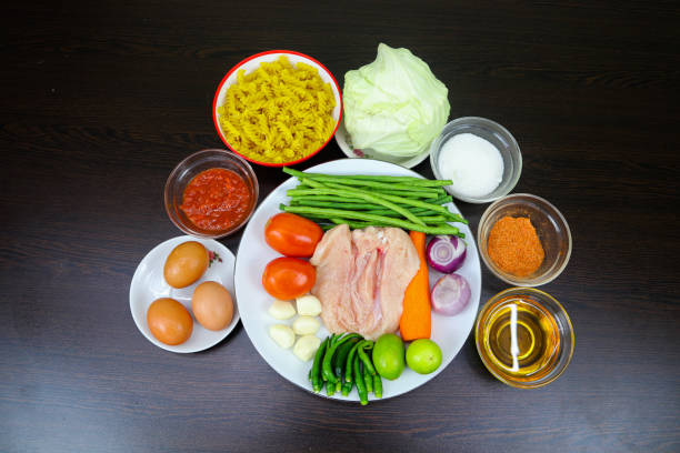 istock Chicken, Egg, Garlic, Green Chilli, Ginger, Onion, Lemon, Marsala, Salt, Cabbage, Coriander, Sweet Pumpkin, Carrot, Dry Chilli, Tomato, Dates, Mint Leaves, Borage, Pasta, Soybean Oil 2153160492