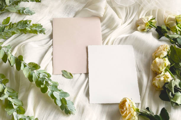 istock Wedding Card with Flower and Leaf 2153166462