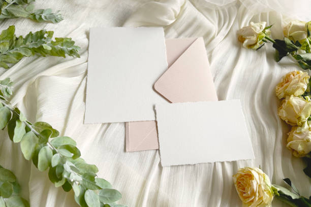 istock Wedding Card with Flower and Leaf 2153166504