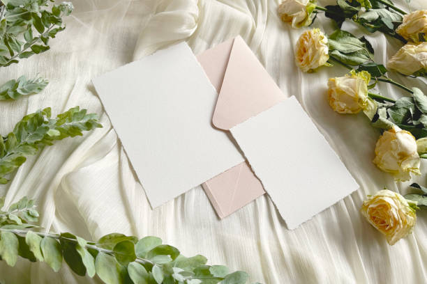 istock Wedding Card with Flower and Leaf 2153166530