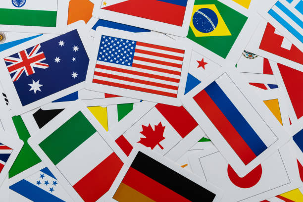 istock Heap of different national flags 2153173441