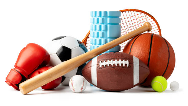 istock Assorted sports equipment isolated on white background 2153178966