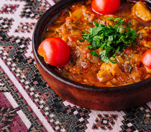 istock Traditional clay pot stew with fresh herbs 2153182417