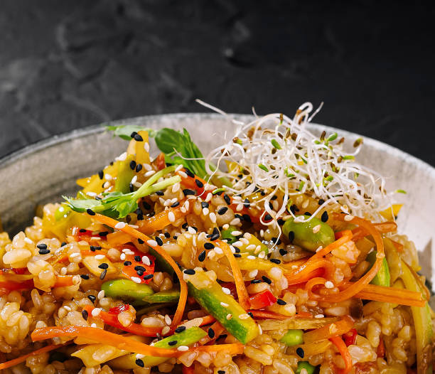 istock Colorful asian fusion rice bowl 2153185172