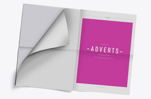 istock Newspaper Advertising Banner on Magazine, Brochure Mockup 3D Rendering 2153185294