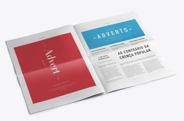 istock Newspaper Advertising Banner on Magazine, Brochure Mockup 3D Rendering 2153185295