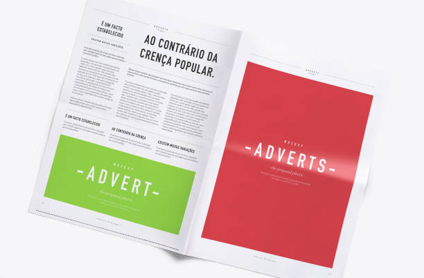 istock Newspaper Advertising Banner on Magazine, Brochure Mockup 3D Rendering 2153185296