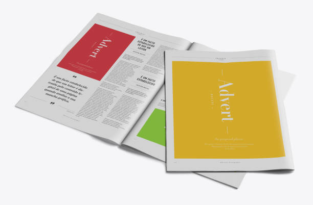 istock Newspaper Advertising Banner on Magazine, Brochure Mockup 3D Rendering 2153185306