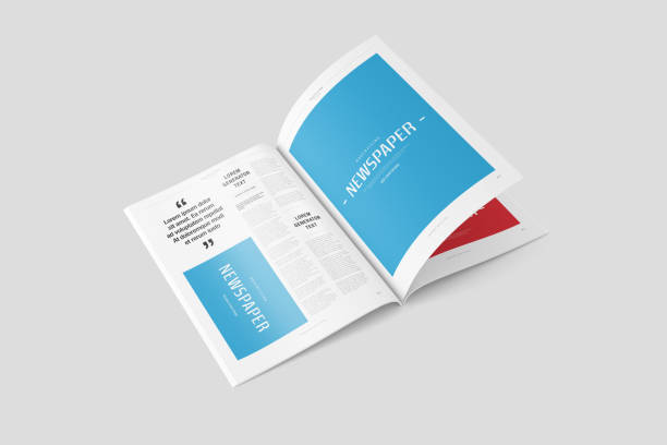 istock Newspaper Advertising Banner on Magazine, Brochure Mockup 3D Rendering 2153185582