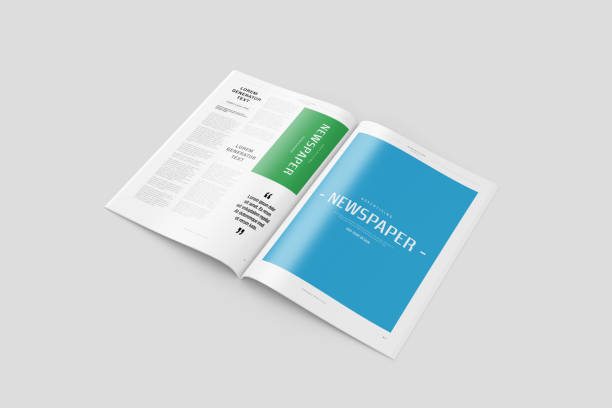 istock Newspaper Advertising Banner on Magazine, Brochure Mockup 3D Rendering 2153185708