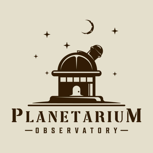 observatory logo vintage vector illustration template icon graphic design. planetarium sign or symbol for astronomy science concept with retro style