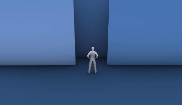 istock Man Waiting at a Giant Door 2153189135