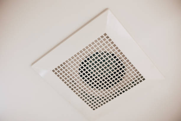 istock ceiling mount duct ventilation fan, air ventilator grill in bath room for eliminate humidity and bad smell 2153190669