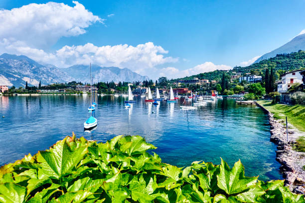 Lake Garda and Trentino Alpine landscape near Malcesine, Italy