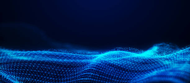 istock Digital technology background. Dynamic wave of glowing points. Colored music wave. Futuristic background for presentation design. 3d rendering. 3d Widescreen. 2153192743