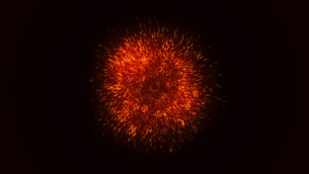 istock 4k Fireworks energy particles fireworks explosion background, galactic cluster explosion power science fiction space. Motion background. A particle of fiery sparkle. Isolated on black. 2153192860