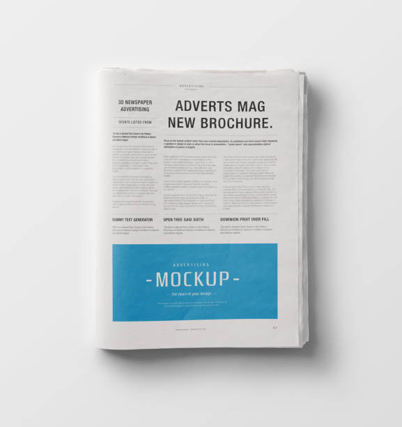 istock Newspaper Advertising Banner on Magazine, Brochure Mockup 3D Rendering 2153195204