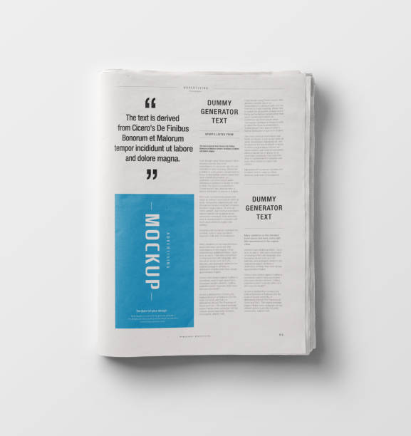 istock Newspaper Advertising Banner on Magazine, Brochure Mockup 3D Rendering 2153195225