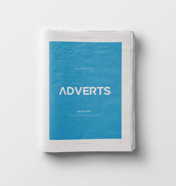 istock Newspaper Advertising Banner on Magazine, Brochure Mockup 3D Rendering 2153195263