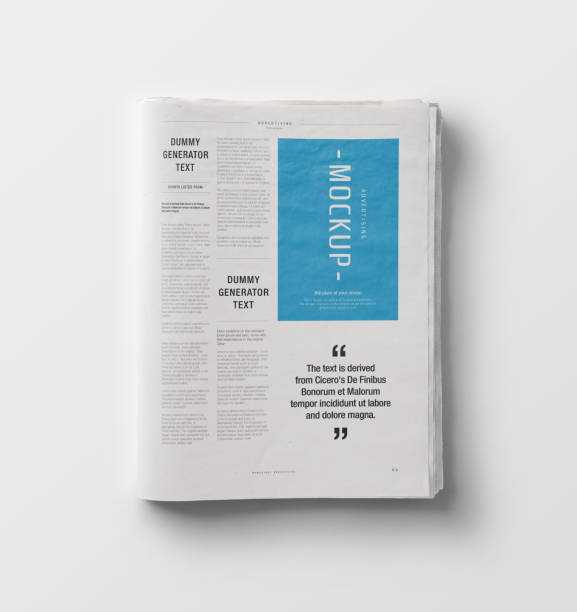 istock Newspaper Advertising Banner on Magazine, Brochure Mockup 3D Rendering 2153195643