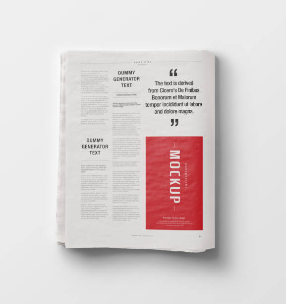 istock Newspaper Advertising Banner on Magazine, Brochure Mockup 3D Rendering 2153195703