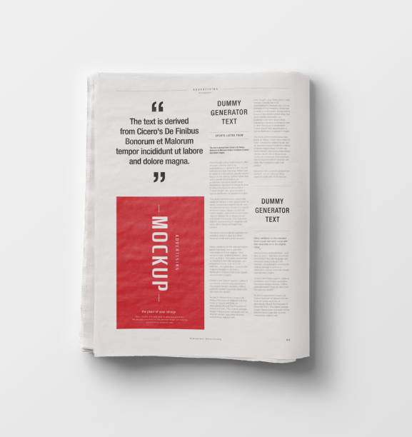 istock Newspaper Advertising Banner on Magazine, Brochure Mockup 3D Rendering 2153195745