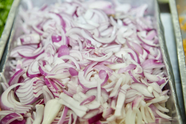 Close-up of onion sliced in plate