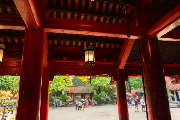 istock Asian style building in red wood with lantern 2153198114