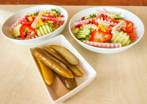 Traditional turkish appetizer salad dishes at ankara turkey