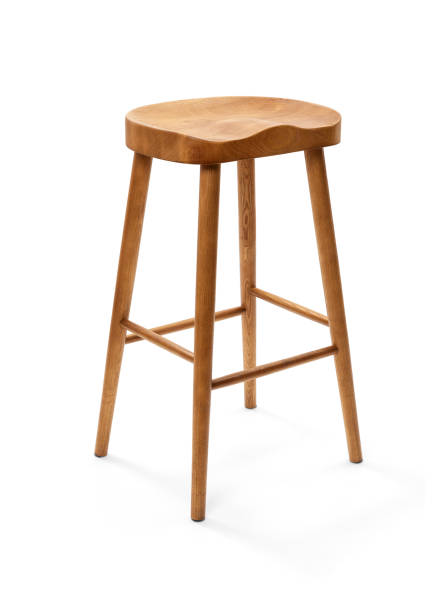 istock Wooden bar stool isolated on white 2153198692