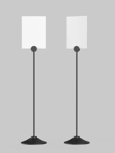 istock Blank aluminum pole reusable info poster metal stand. 2153198724