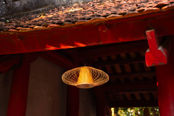 istock Asian style building in red wood with lantern 2153198985