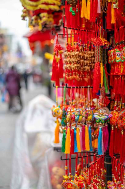istock Chinatown colorful souvenir shop street display selective focus copy space 2153199202