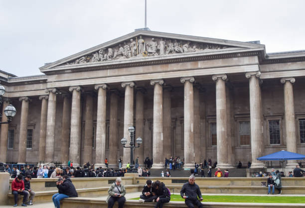 London, UK - March 31 2024: people visit the British Museum.