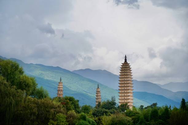 istock Timeless Tranquility: Pagodas Amidst Misty Mountain Greens 2153212731