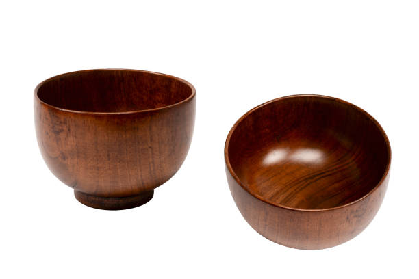 istock Empty wooden bowl isolated on a white background. 2153218657