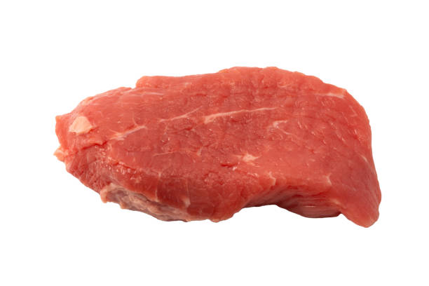istock Veal pieces raw isolated on white background. 2153218683