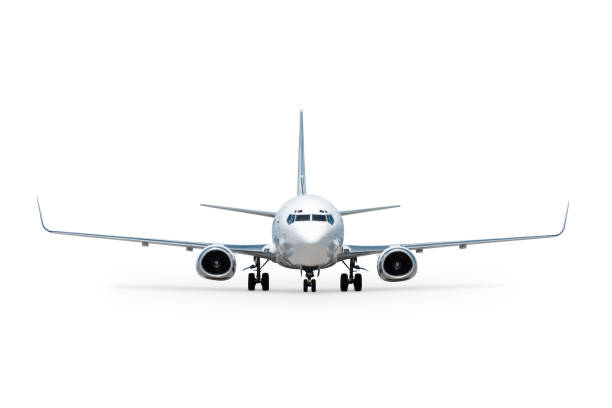 istock Front view of the modern passenger airliner isolated on white background 2153221564