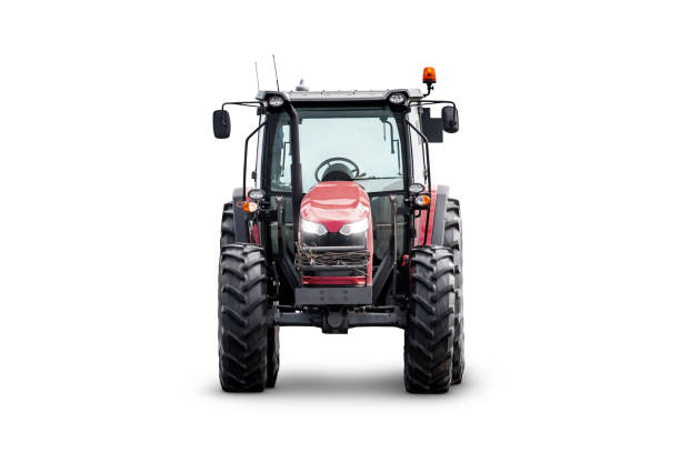 istock Front view of the modern wheeled tractor isolated on white background 2153224465