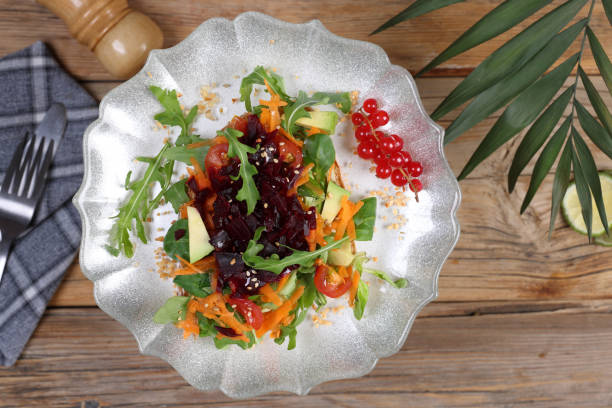 Red Beetroot Kimchi or Kimchee on toast salad sometimes called Kimichuri
