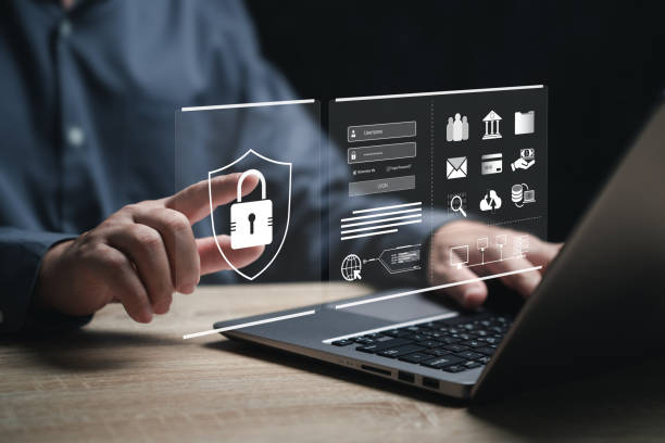 istock Cybersecurity privacy of personal data protection concept, Businessman using laptop Secure encryption technology firewall security in the online network, Banking, Online Data Transition, Search engine 2153234067