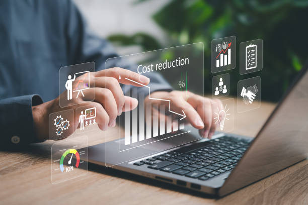 istock Cost reduction management Concept, Businessman using laptop to analyse cost and budget management, Strategy Financial, Data, Marketing target, Effective business, Expense reduce, Quality increase 2153234326